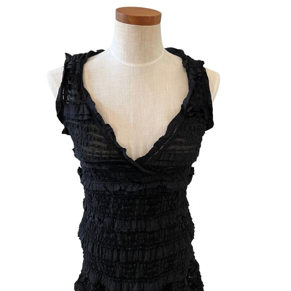 Max Studio black lace tiered party dress M - Picture 2 of 6